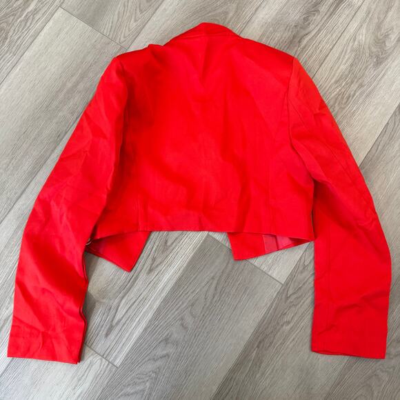 Commense Racer Red Split Crop Jacket Trendy Statement NWT XS - Picture 4 of 6